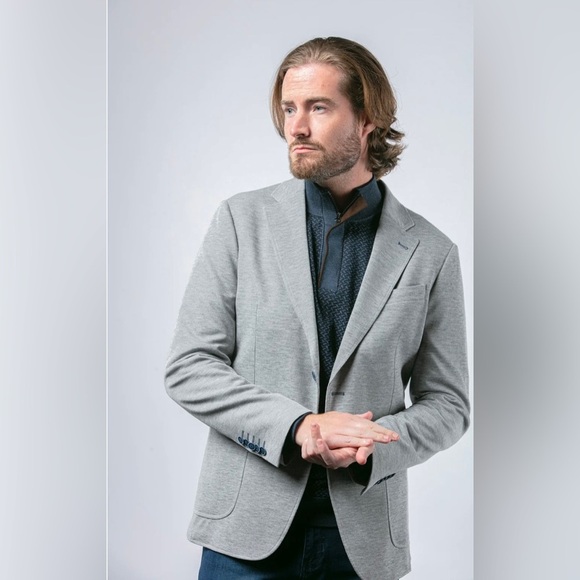 7 DOWNIE ST Voyager Grey Knit Sport Coat in Grey Size 44R NWOT - Picture 1 of 12